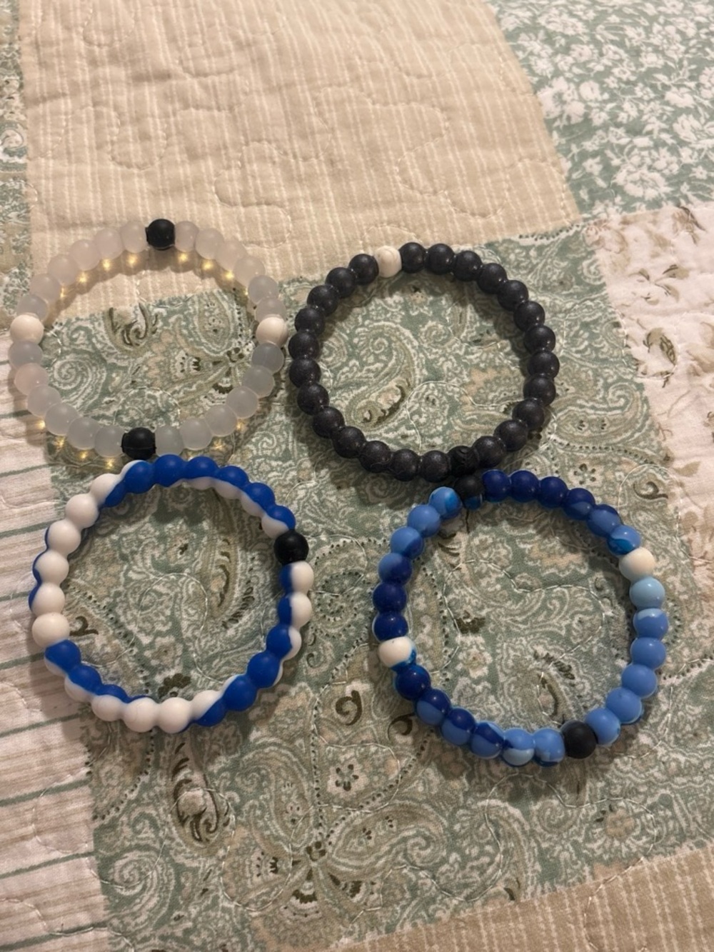 Lokai Blue and White Marble Beaded Bracelet